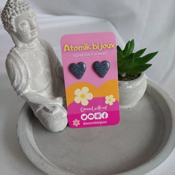 Boucles d’oreilles en argile polymère faites à la main . Handmade polymer clay - Picture 4 of 5